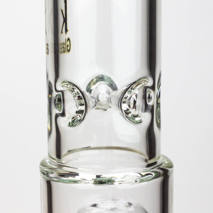19" SPARK 7 mm double percolator glass water bong Glass Bong ONE