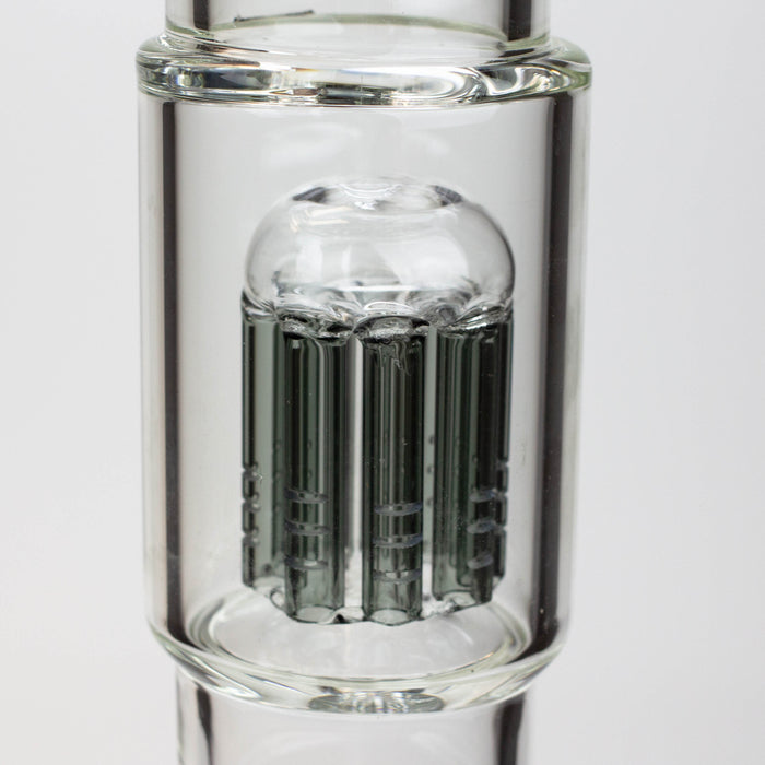 19" SPARK 7 mm double percolator glass water bong Glass Bong ONE