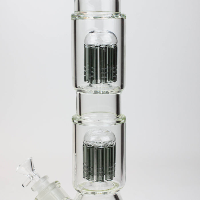 19" SPARK 7 mm double percolator glass water bong Glass Bong ONE
