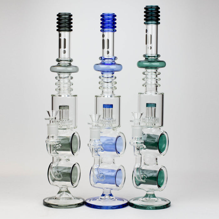 18.5" Infyniti Double ring glass water bong Glass Bong ONE