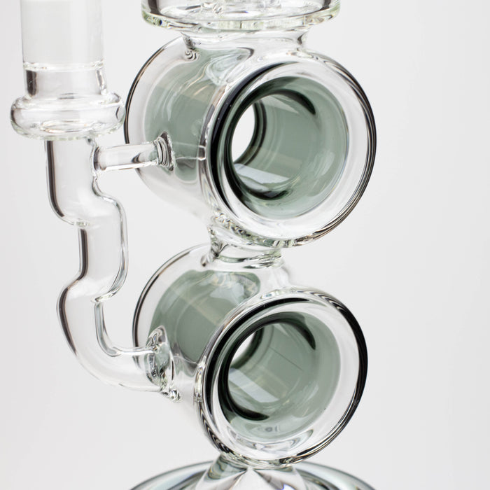 18.5" Infyniti Double ring glass water bong Glass Bong ONE
