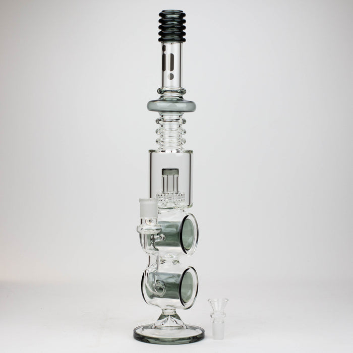 18.5" Infyniti Double ring glass water bong Glass Bong ONE T-Black