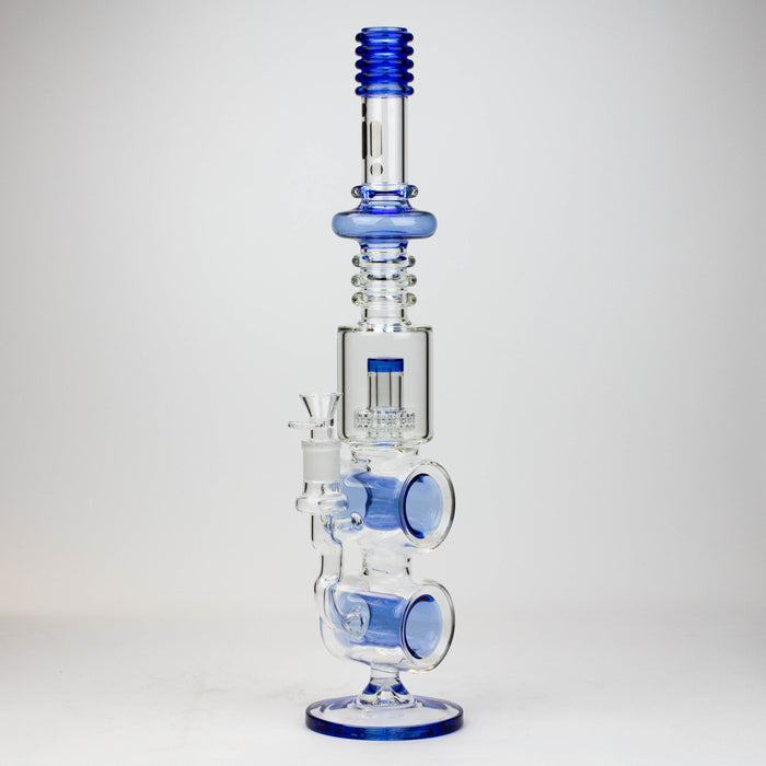 18.5" Infyniti Double ring glass water bong Glass Bong ONE Blue