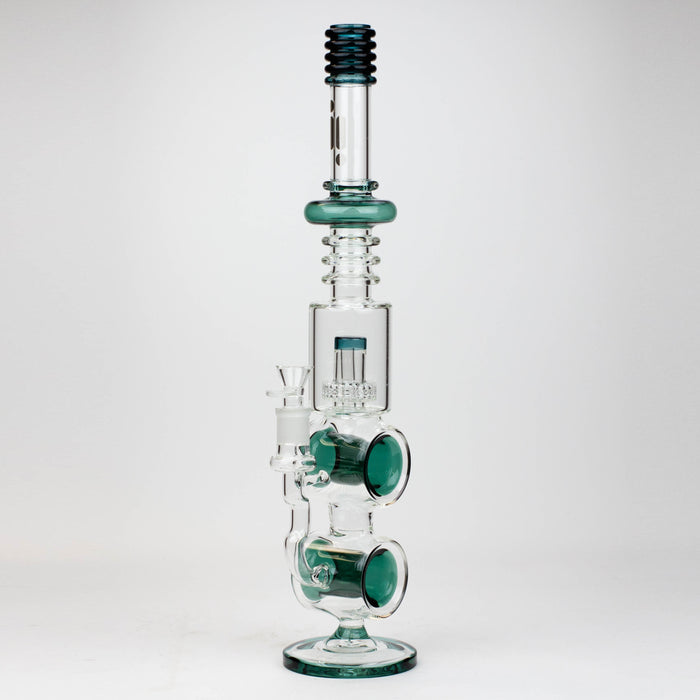 18.5" Infyniti Double ring glass water bong Glass Bong ONE Teal