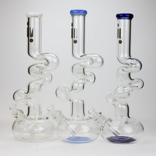 17.5" Infyniti 7mm Zig-zag glass bong Bongs ONE