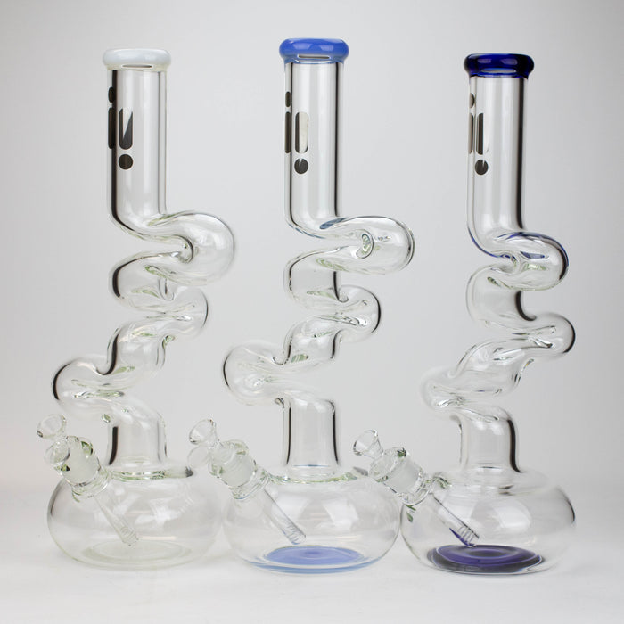 17.5" Infyniti 7mm Zig-zag glass bong