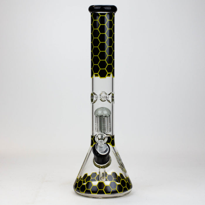 PROTECT YA NECK-15.5" 7 mm tree arm percolator glass bong [Logo] Glass Bong ONE