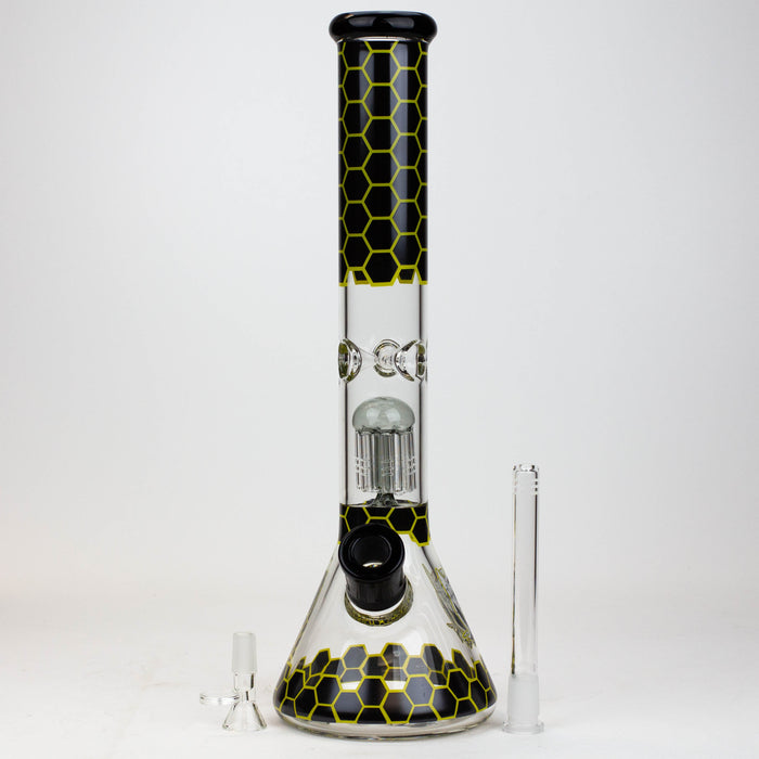 PROTECT YA NECK-15.5" 7 mm tree arm percolator glass bong [Logo] Glass Bong ONE