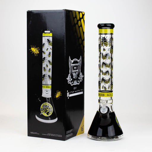 PROTECT YA NECK-15.5" 7 mm Glass water bong by Infyniti [Killa Bees] Bongs ONE