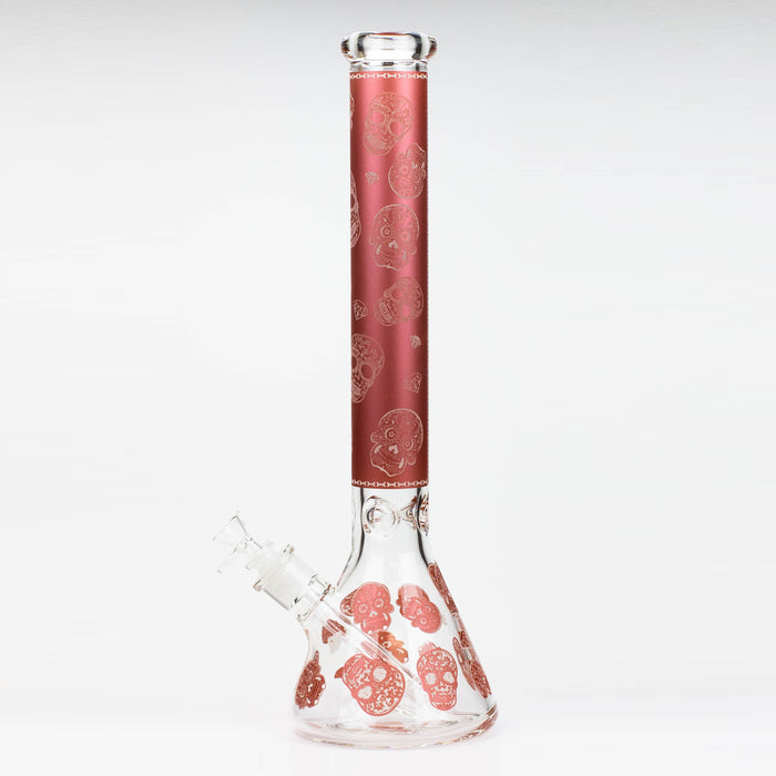 18" Skull Glow in the dark 7 mm glass water bong Glass Bong ONE