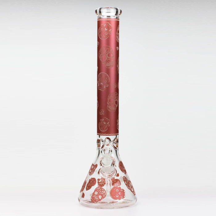 18" Skull Glow in the dark 7 mm glass water bong Glass Bong ONE
