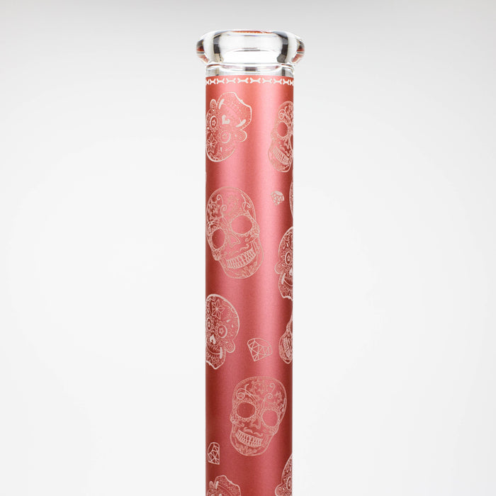 18" Skull Glow in the dark 7 mm glass water bong Glass Bong ONE