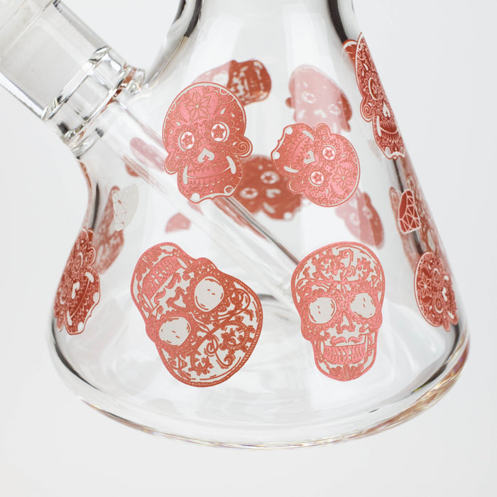 18" Skull Glow in the dark 7 mm glass water bong Glass Bong ONE