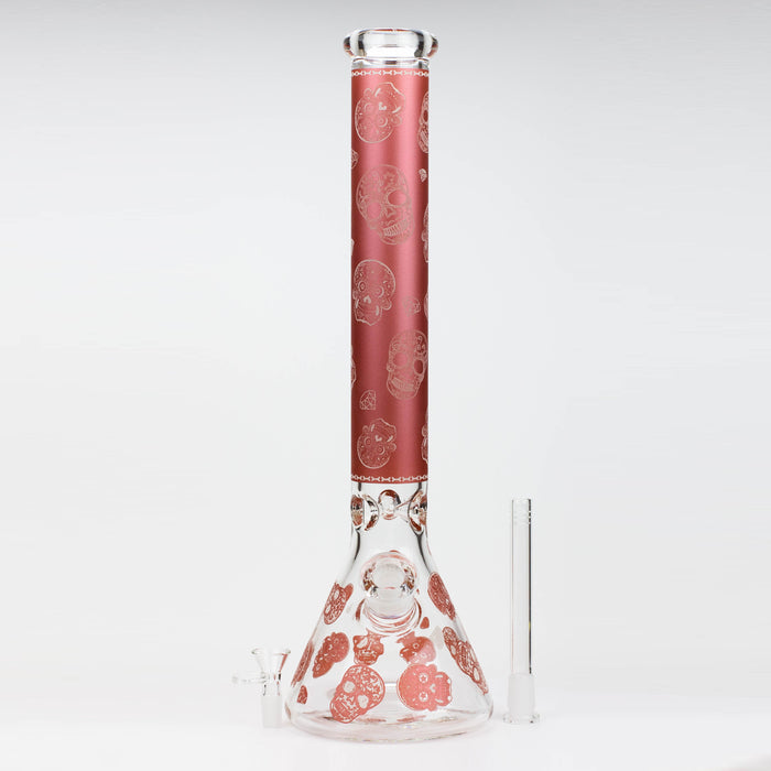 18" Skull Glow in the dark 7 mm glass water bong Glass Bong ONE