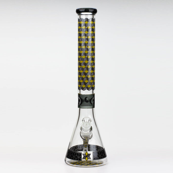 18" Cubic Pattern 7 mm glass water bong Glass Bong ONE
