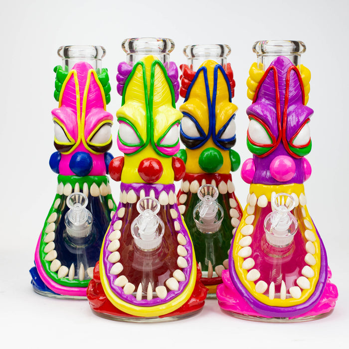 12.5" Resin 3D artwork 7mm glass beaker water bong [TS109] Resin · Silicone · Plastic Bong ONE