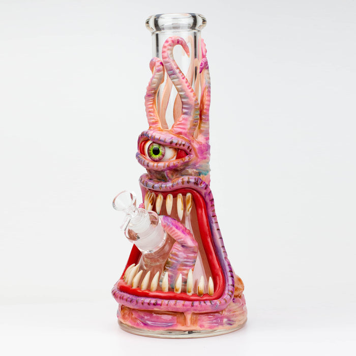 12.5" Resin 3D artwork 7mm glass beaker water bong [TS105] Resin · Silicone · Plastic Bong ONE