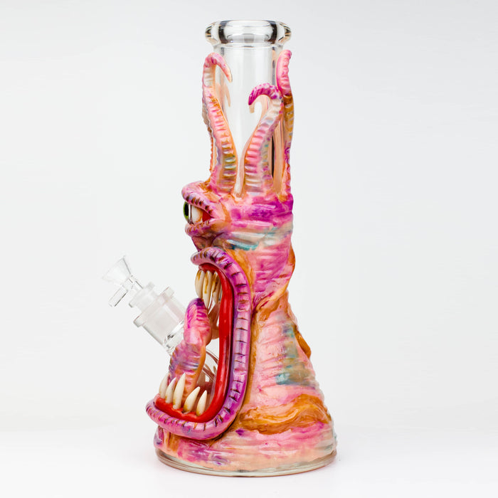 12.5"  Resin 3D artwork 7mm glass beaker water bong [TS105]