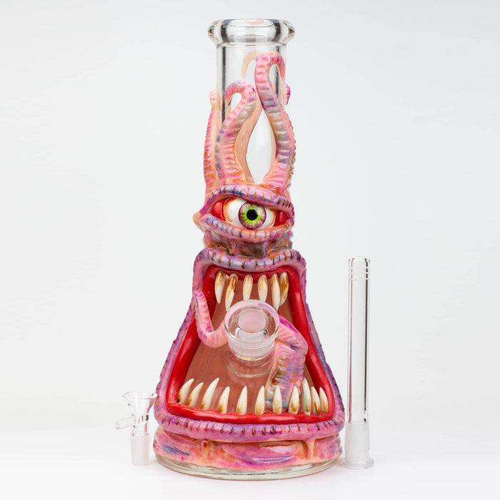 12.5" Resin 3D artwork 7mm glass beaker water bong [TS105] Resin · Silicone · Plastic Bong ONE