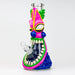 12.5" Resin 3D artwork 7mm glass beaker water bong [TS109] Resin · Silicone · Plastic Bong ONE A (Blue)