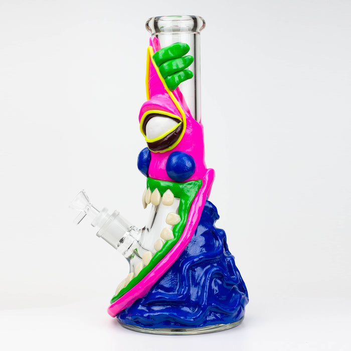 12.5" Resin 3D artwork 7mm glass beaker water bong [TS109] Resin · Silicone · Plastic Bong ONE