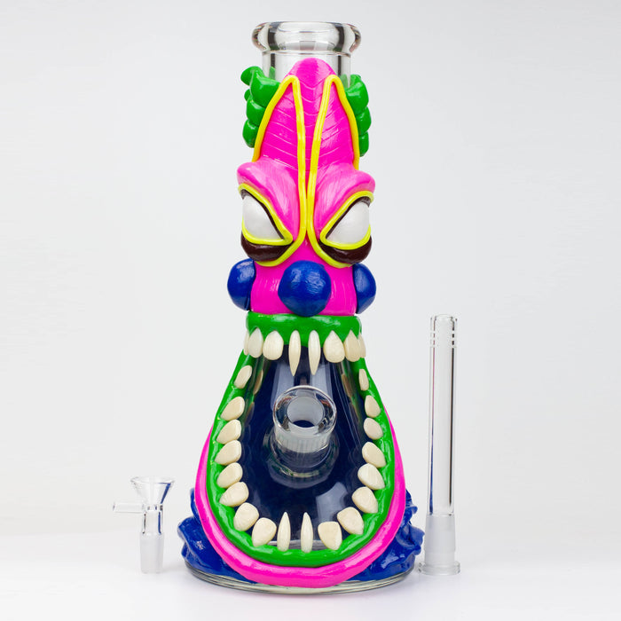 12.5" Resin 3D artwork 7mm glass beaker water bong [TS109] Resin · Silicone · Plastic Bong ONE