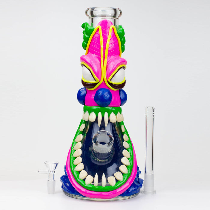 12.5"  Resin 3D artwork 7mm glass beaker water bong [TS109]