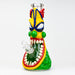 12.5" Resin 3D artwork 7mm glass beaker water bong [TS109] Resin · Silicone · Plastic Bong ONE B (Green)