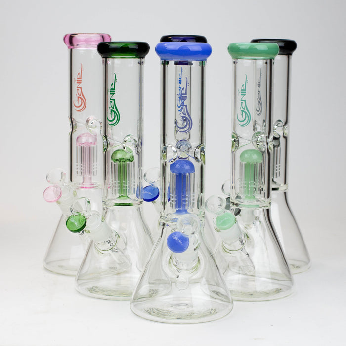 12" Genie-Tree arms color accented glass water bong Glass Bong ONE