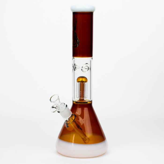 14.5" Genie-Tree arms two tone glass water bong [ST11] Beaker Bong ONE Amber / White
