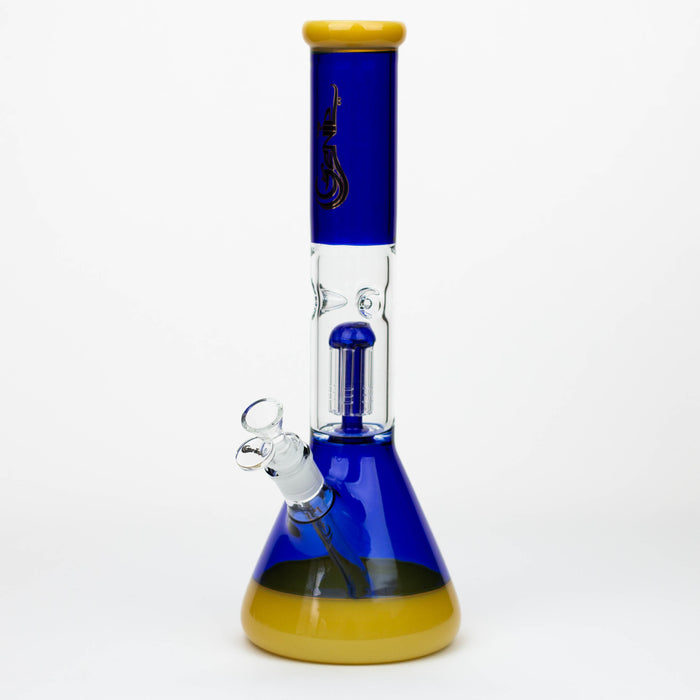 14.5" Genie-Tree arms two tone glass water bong [ST11] Beaker Bong ONE Blue / Yellow