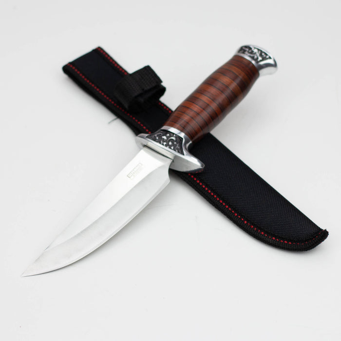 10" Hunt-Down Fixed Blade Knife  engraved Handle and Nylon  Sheath [9115]