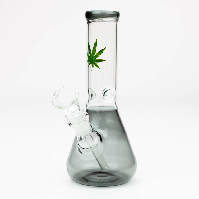 7" color glass water beaker bong Glass Bong ONE T-Black