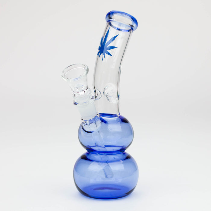 7" color  double ball glass water bong