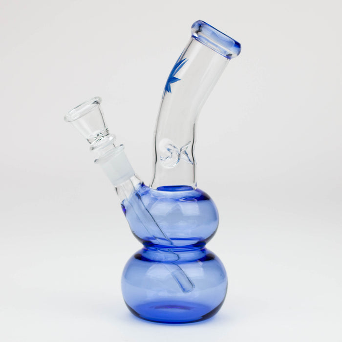 7" color  double ball glass water bong