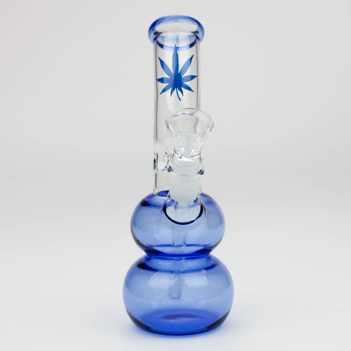 7" color  double ball glass water bong