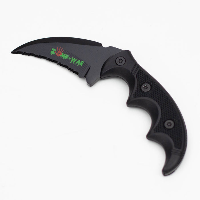 5.75" Zomb-War Black Boot Skinner  Knife with Sheath [8172]