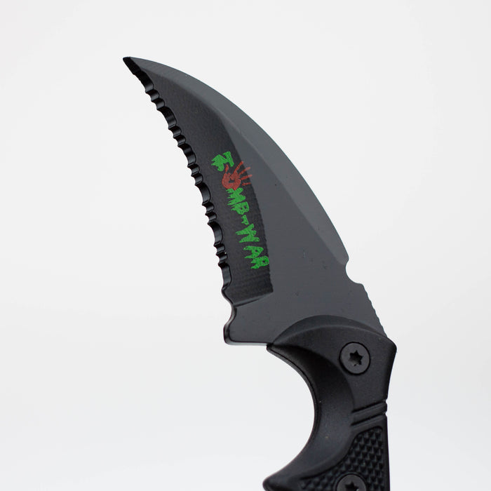5.75" Zomb-War Black Boot Skinner  Knife with Sheath [8172]