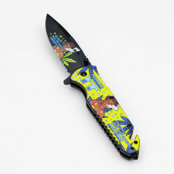 8.5" Lady Design - Folding Knife W/ Belt Cutte