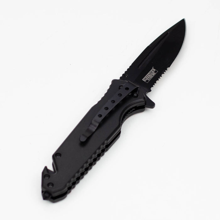 8.5" Hands Design - Folding Knife W/ Belt Cutte