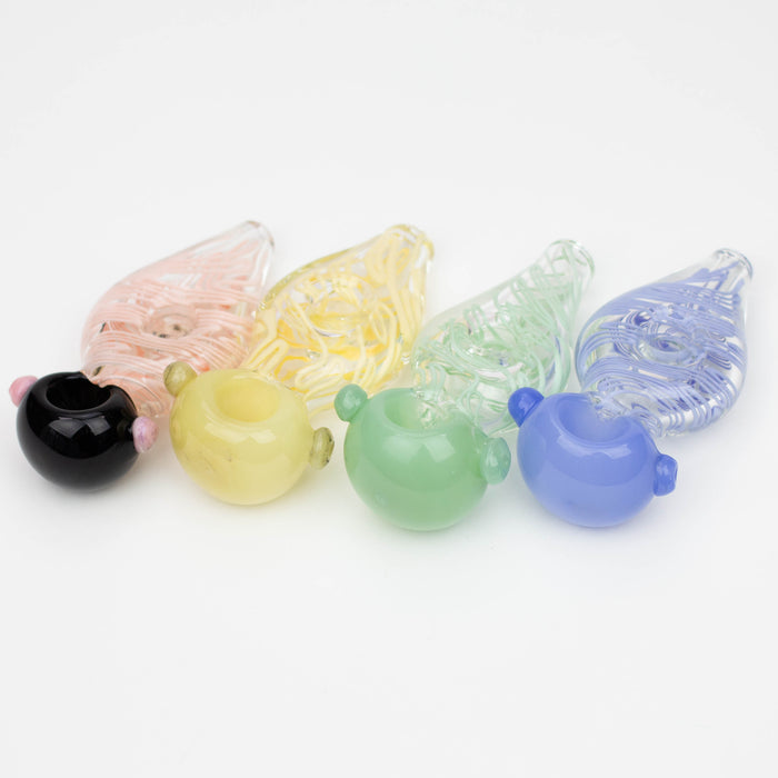 4.5" American color donut soft glass hand pipe [AM02]