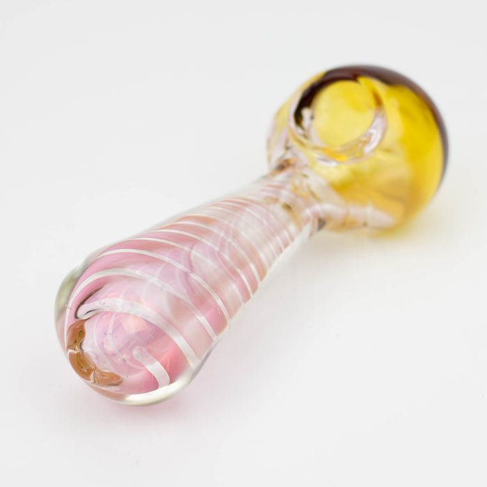 5" Gold fumed twisted glass hand pipe Glass Pipe ONE