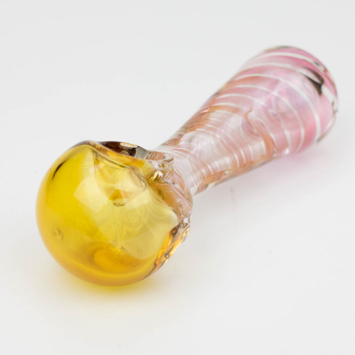 5" Gold fumed twisted glass hand pipe Glass Pipe ONE