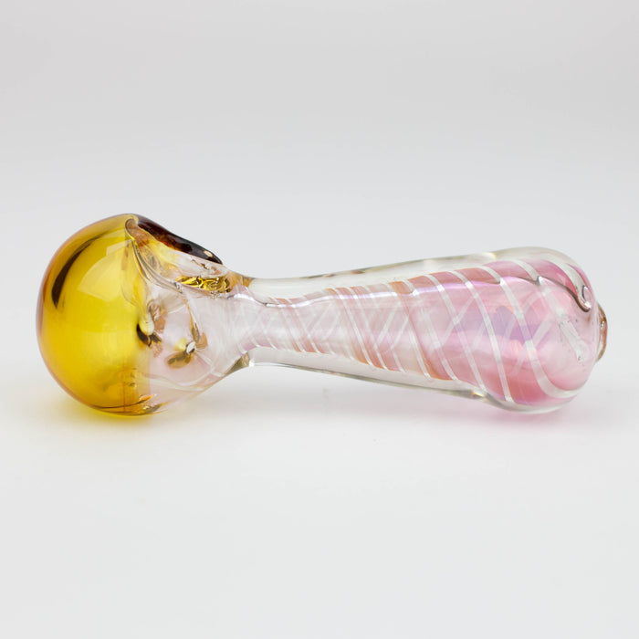 5" Gold fumed twisted glass hand pipe Glass Pipe ONE