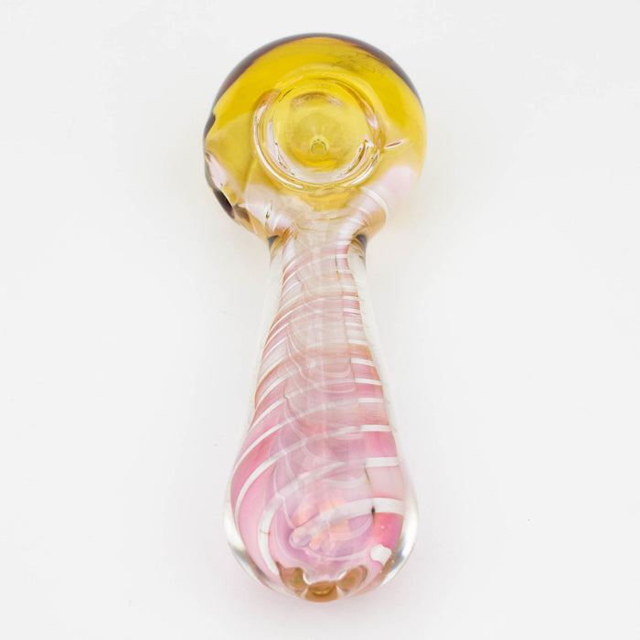 5" Gold fumed twisted glass hand pipe Glass Pipe ONE