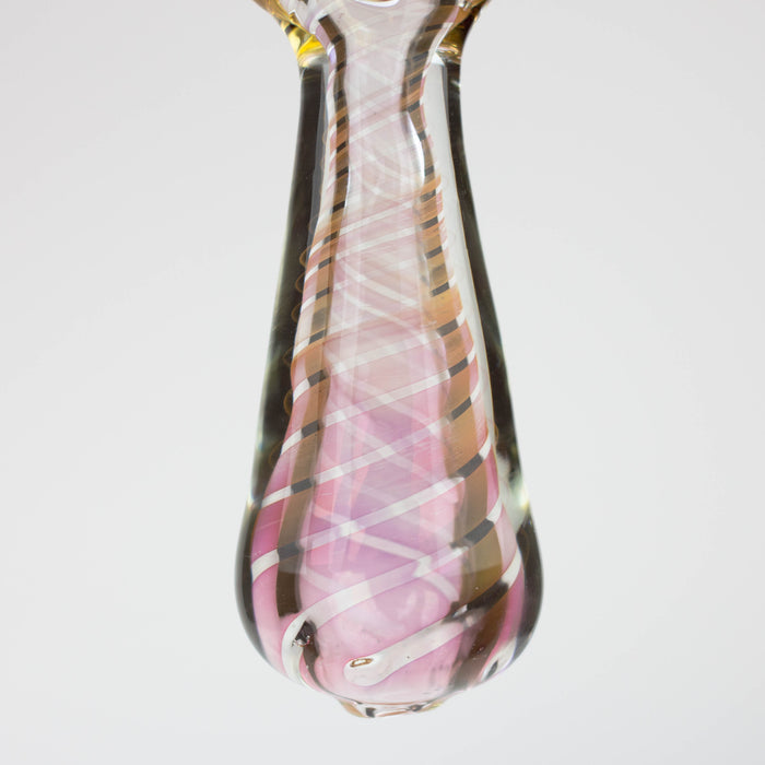 5" Gold fumed twisted glass hand pipe Glass Pipe ONE