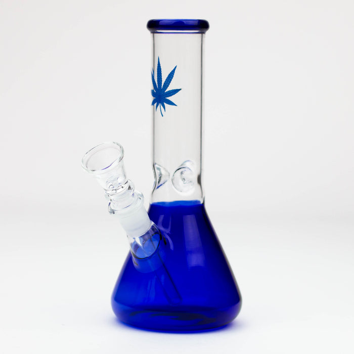 7" color glass water beaker bong Glass Bong ONE Blue