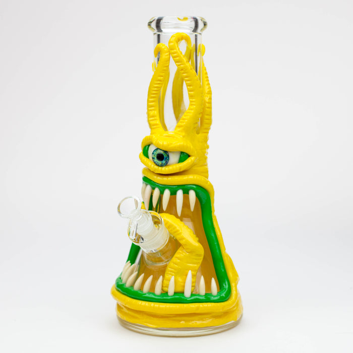 12.5" Resin 3D artwork 7mm glass beaker water bong [TS112] Resin · Silicone · Plastic Bong ONE C (Yellow)