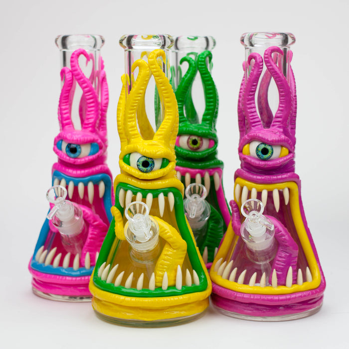 12.5" Resin 3D artwork 7mm glass beaker water bong [TS112] Resin · Silicone · Plastic Bong ONE