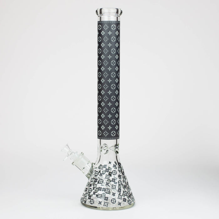 18" LV Glow in the dark 7 mm glass water bong Bongs ONE